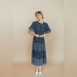 Floral Navy Blue Dress